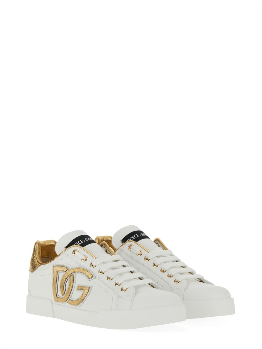 DOLCE & GABBANA SNEAKER PORTOFINO IN PELLE Trasporto libero internazionale