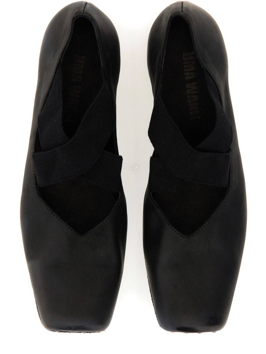UMA WANG BALLERINA IN PELLE CON FASCE ELASTICHE Negozi Online
