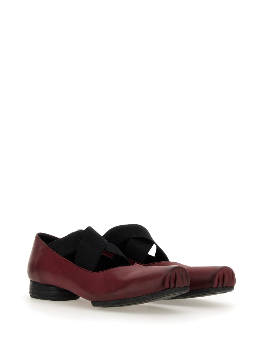 UMA WANG BALLERINA IN PELLE CON FASCE ELASTICHE Acquista Ora