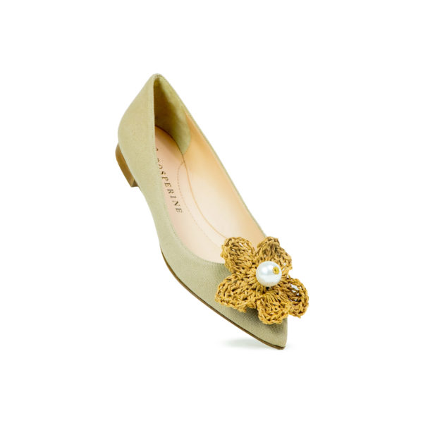 Prosperine Ballerina da Donna in Tessuto con Fiore In Saldo