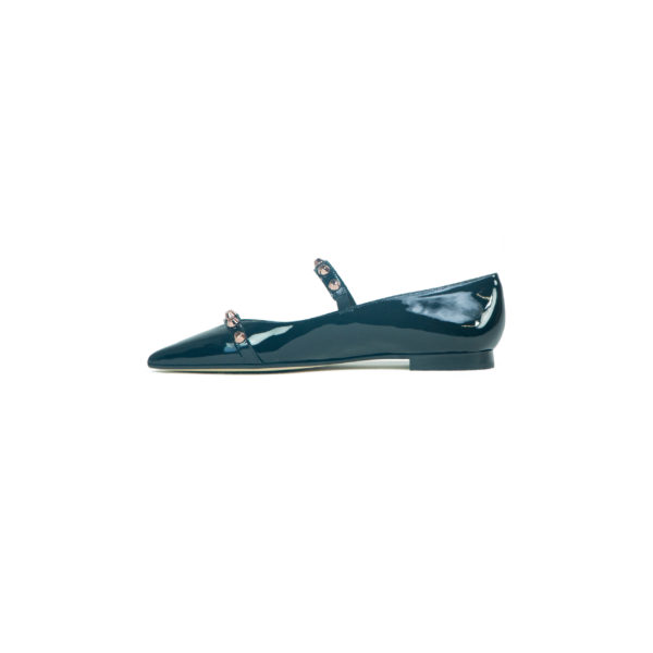 Prosperine Ballerina da Donna in Vernice con Cinturino e Borchie Italy