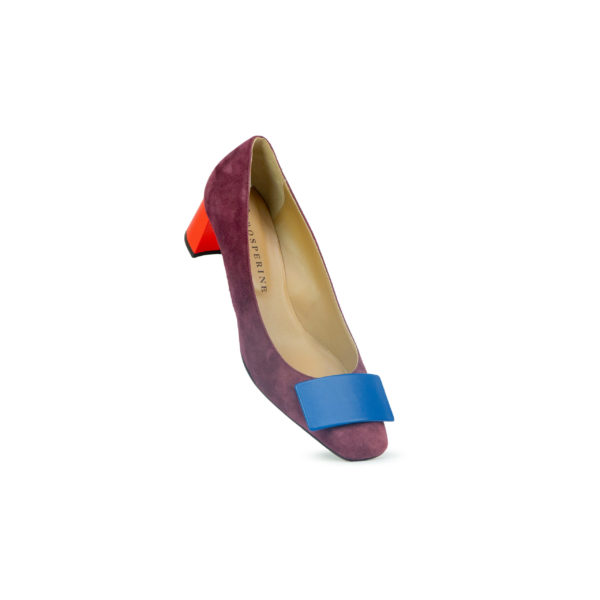 Prosperine Scarpa da Donna in Camoscio con Tacco con Placca Sottocosto
