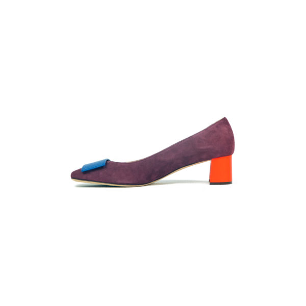 Prosperine Scarpa da Donna in Camoscio con Tacco con Placca Sottocosto
