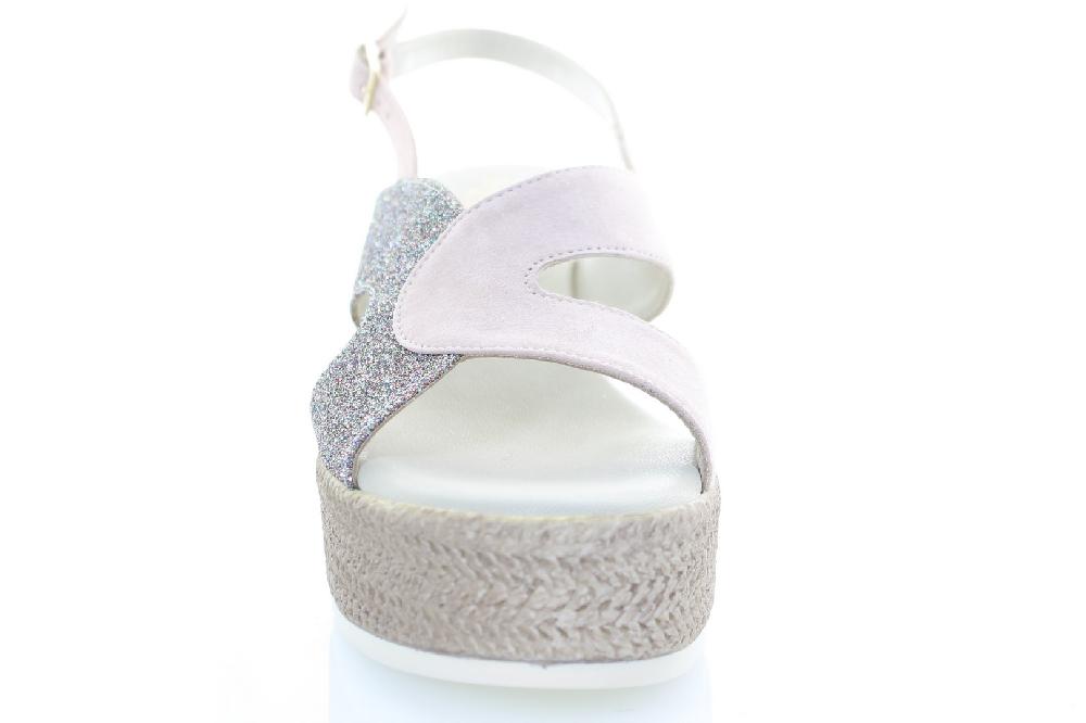 Soffice Sogno Sandalo in pelle e tessuto glitter Offerte