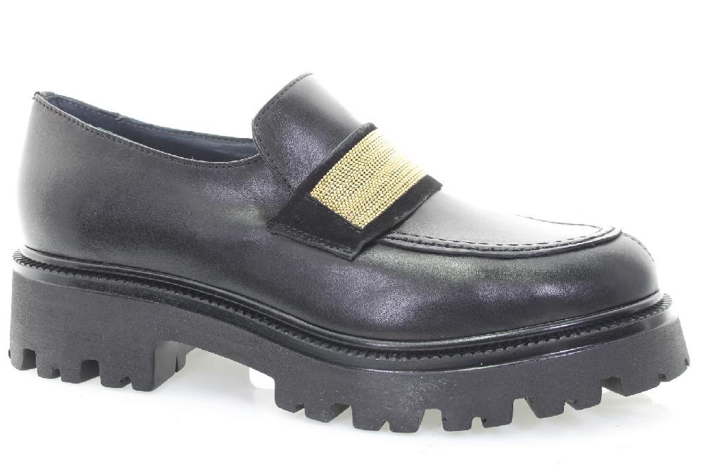 Soffice Sogno Mocassino in pelle con ornamento Moda