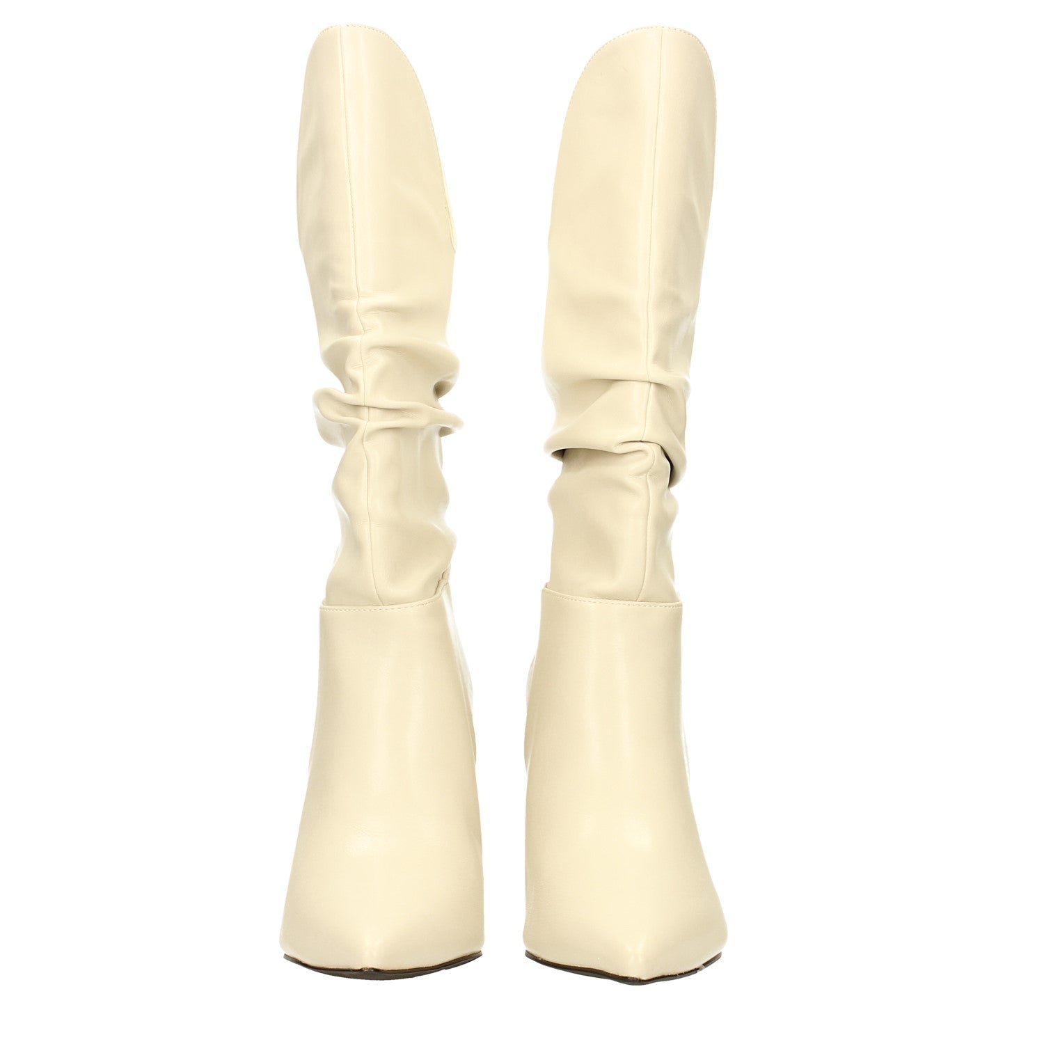 Tata Italia Stivali morbidi avorio. Tacco a spillo alto 9cm Promozione temporanea