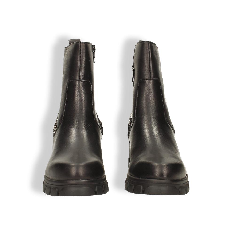 Tata Italia Stivaletti in vera pelle con zip decorativa. Tacco alto 6cm 50% di sconto per tempo limitato