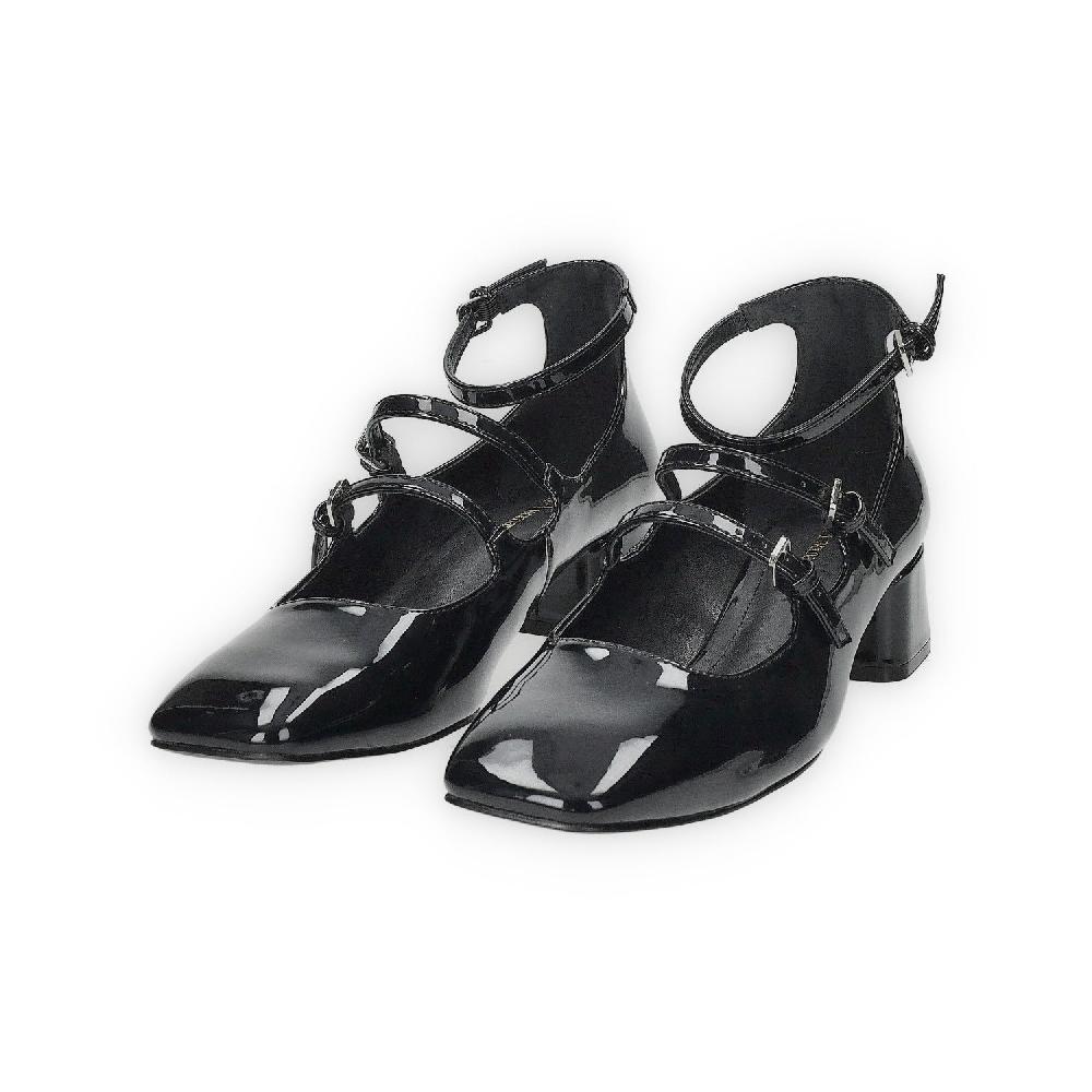 Tata Italia Décolleté nere in vernice con catenina. Tacco alto 6cm Qualità Garantita