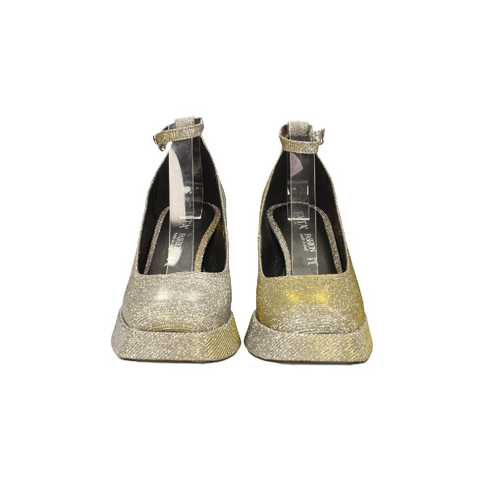Tata Italia Décolleté glitterate. con punta squadrata e plateau. Made in Italy. Tacco alto 9cm Offerta temporanea