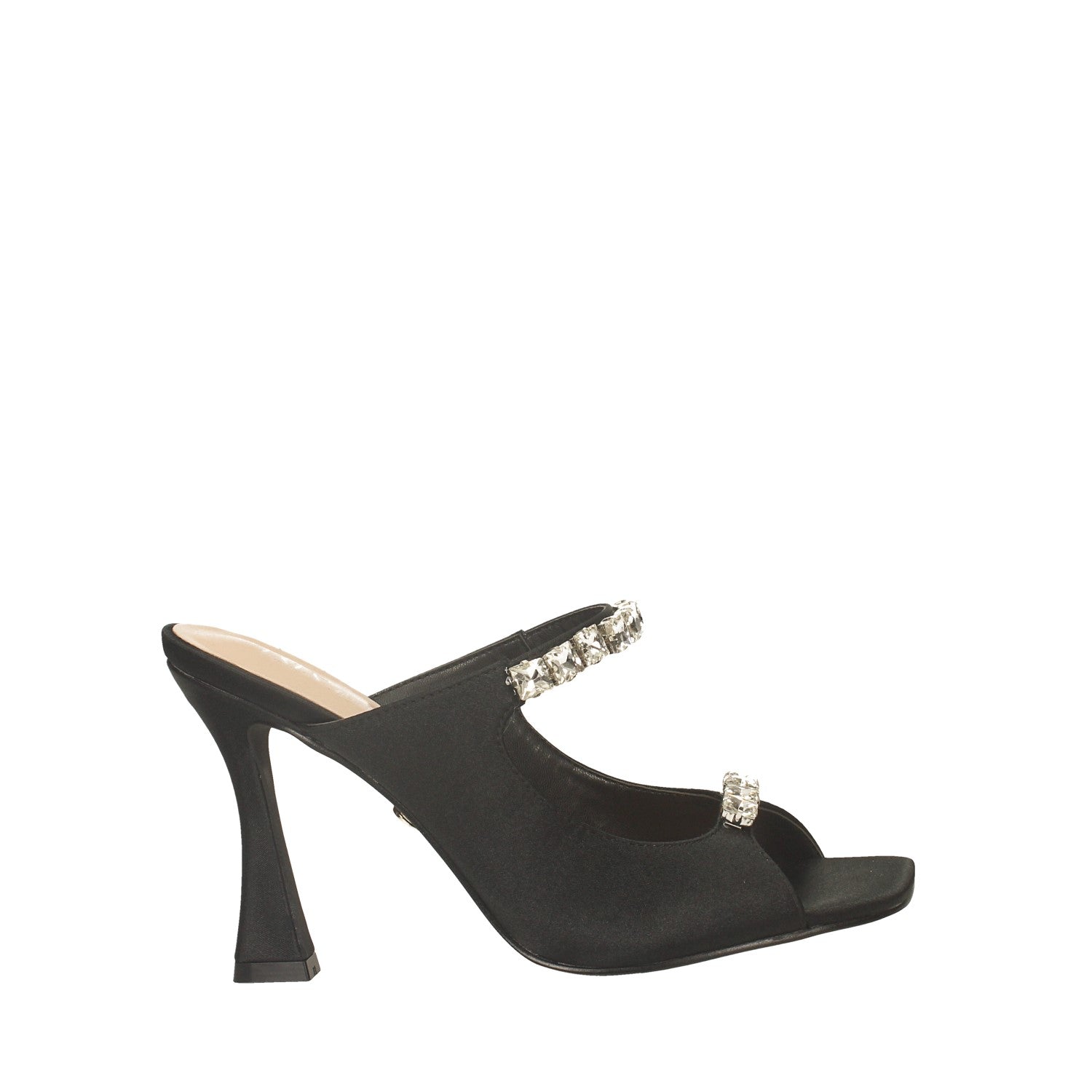 Tata Italia Mules in tessuto con pietre. Tacco alto 10cm Liquidazione