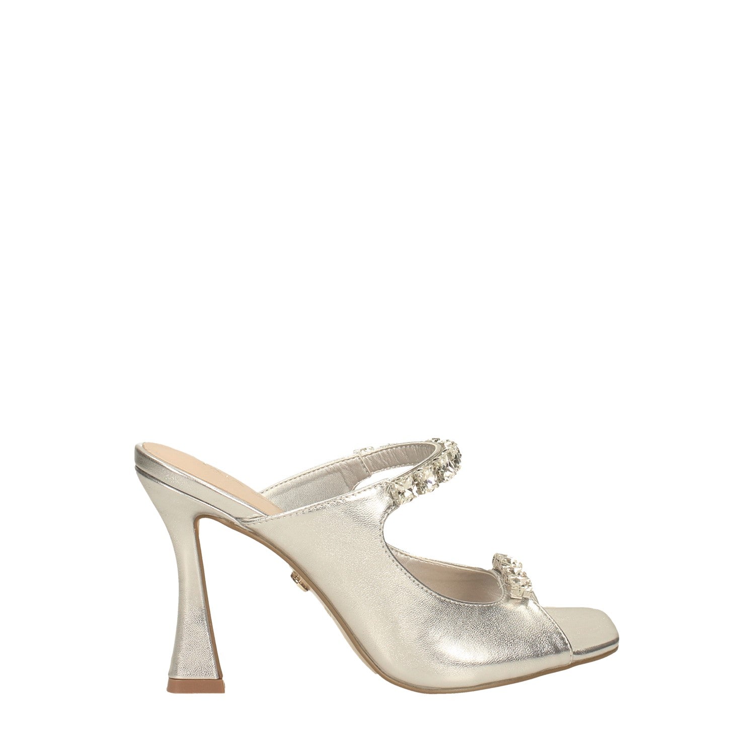 Tata Italia Mules in tessuto con pietre. Tacco alto 10cm Liquidazione