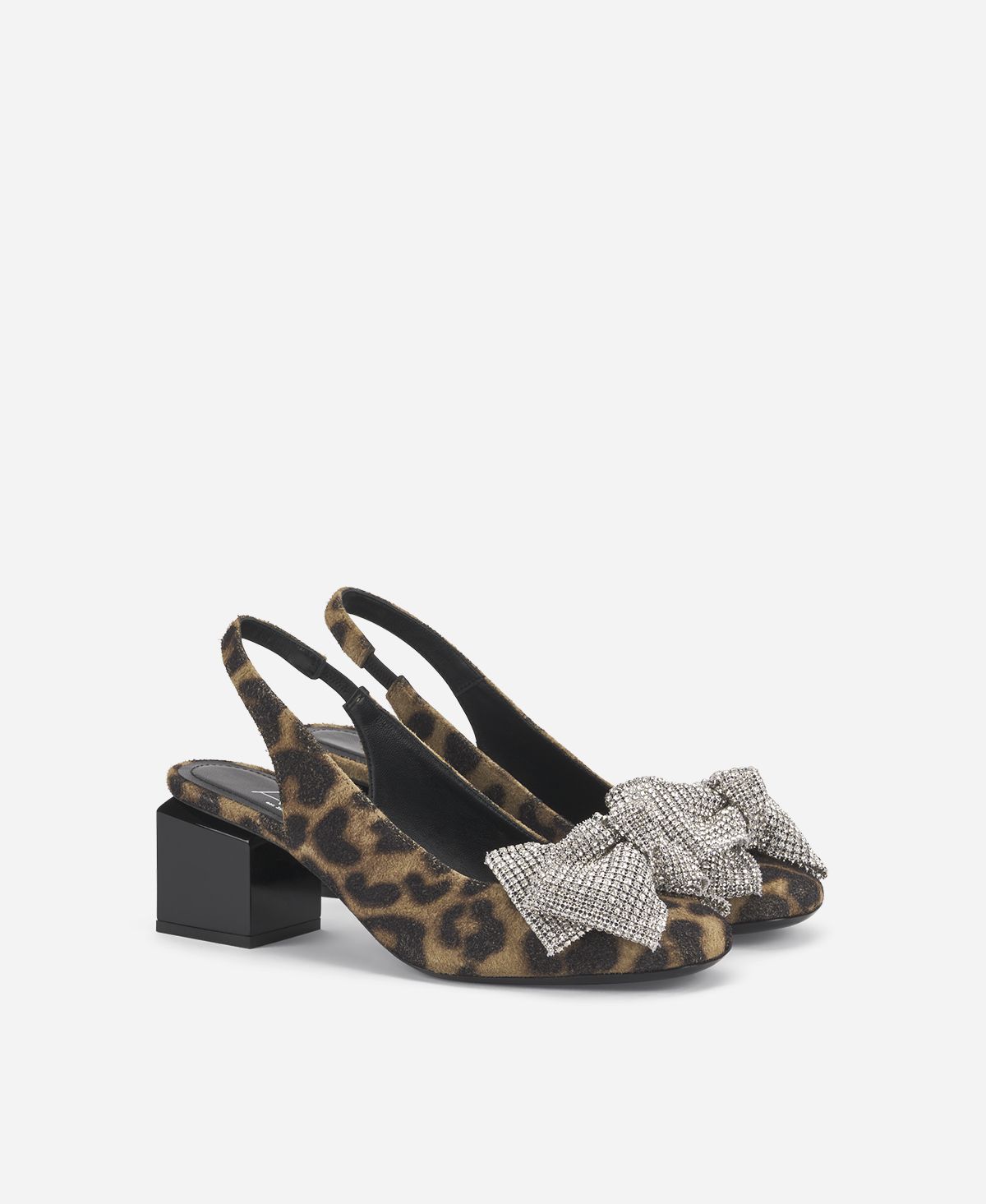 ﻿Agl Sling-back con fiocco Stampa leopard Angie Ribbon Qualità