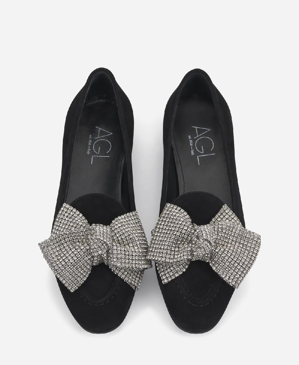 Agl Loafer con fiocco Nero Costanza Ribbon Qualità Garantita