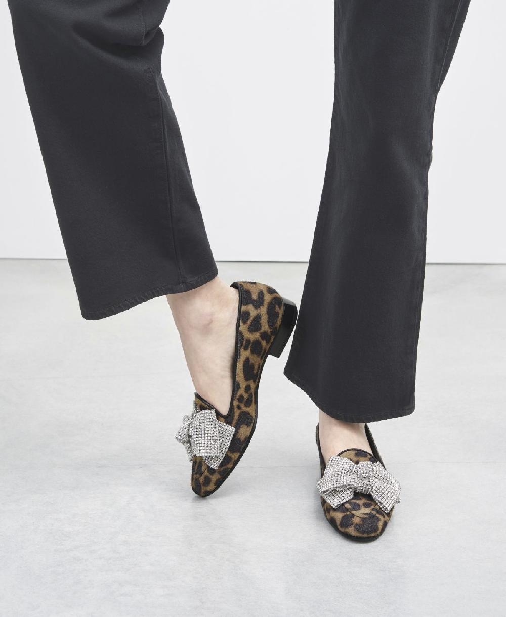 Agl Loafer con fiocco Stampa leopard Costanza Ribbon Negozi Online
