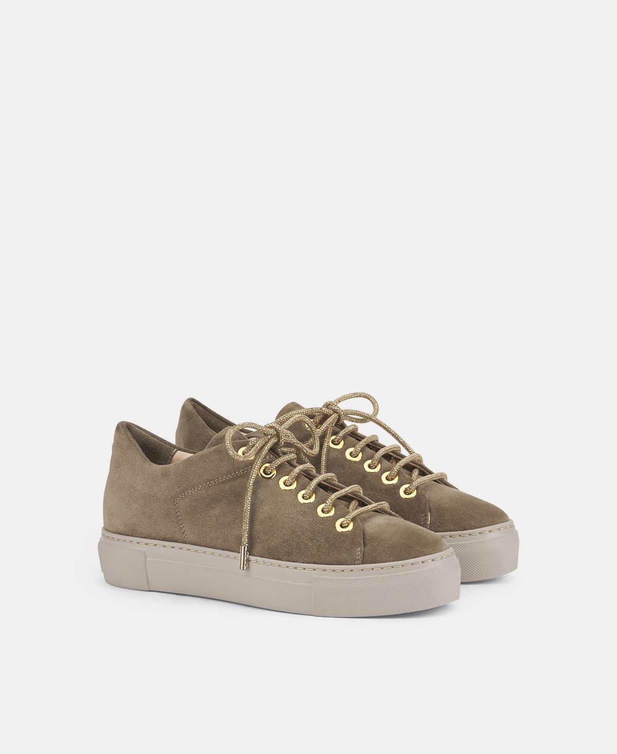 Agl Sneaker in velour Tortora Crystal Presa