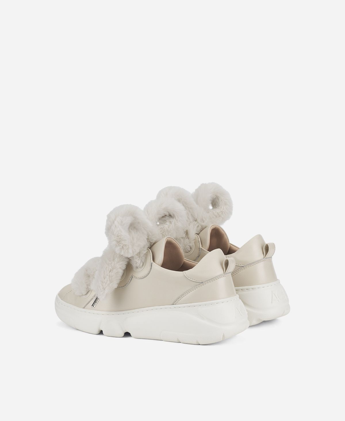 Agl Sneaker con lacci in pelliccia Avorio Fur Bubble I Più Venduti