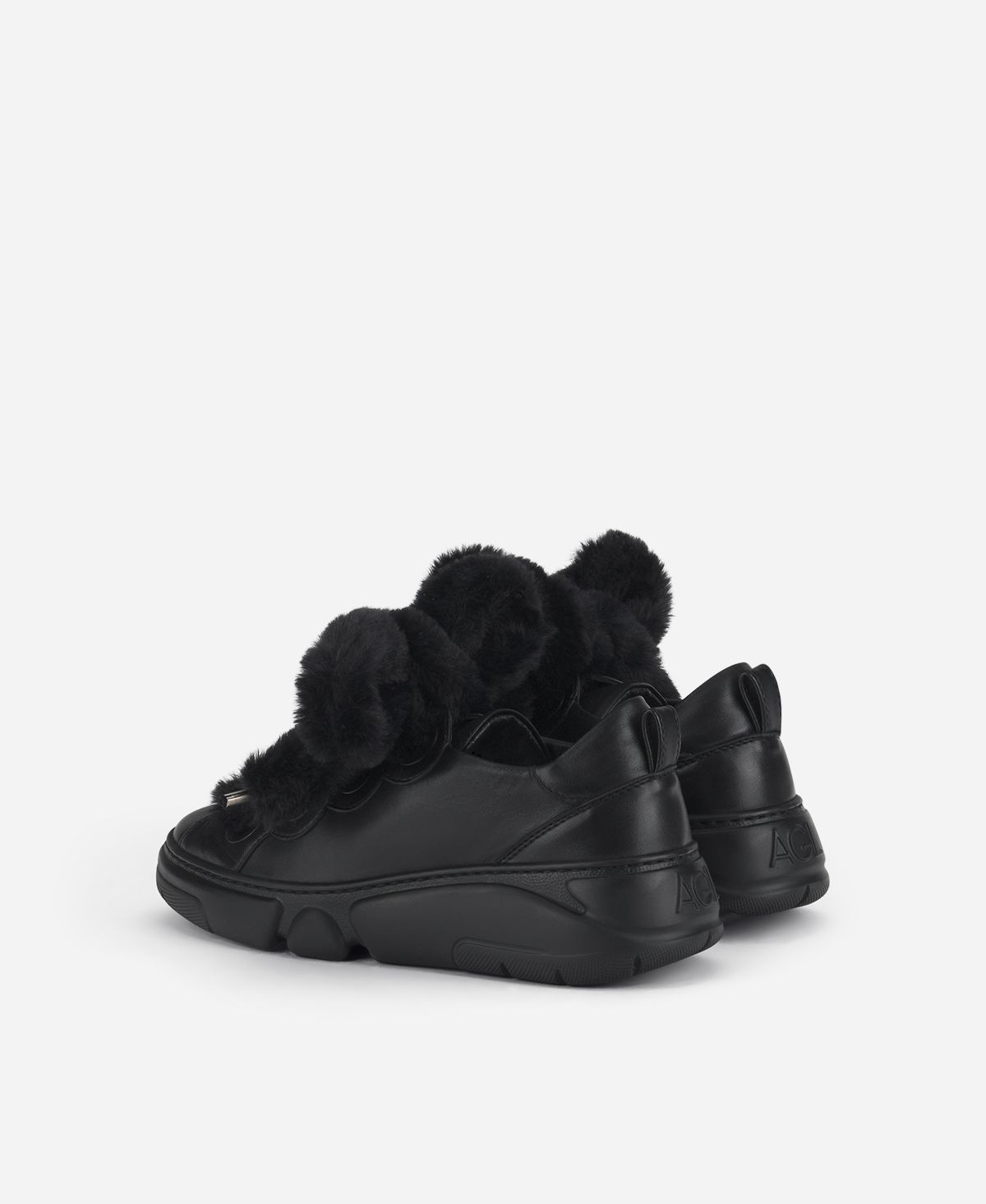 Agl Sneaker con lacci in pelliccia Nero Fur Bubble Vendite Flash