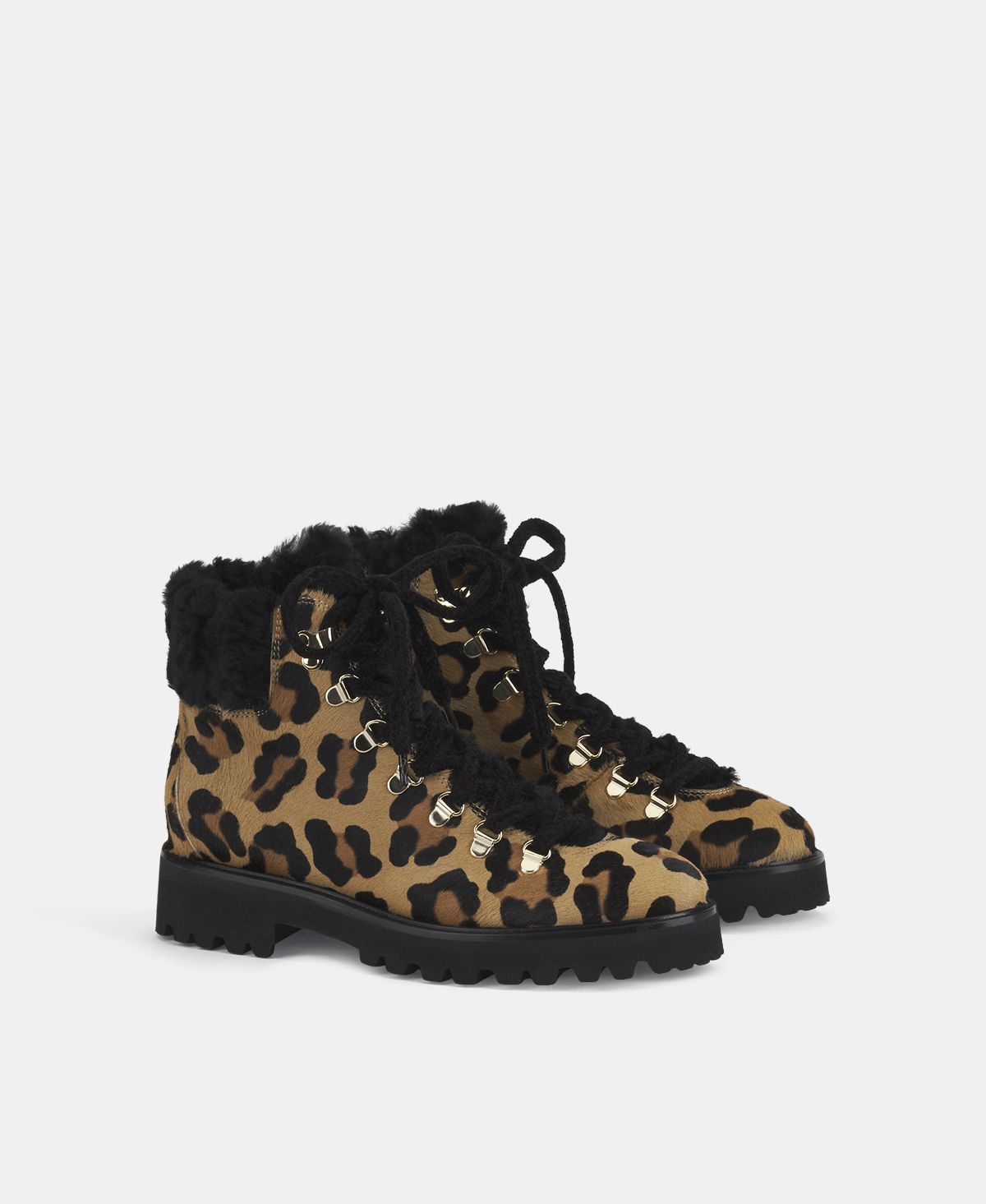 Agl Stivaletto con pelliccia Stampa leopard Goldie Mountain Nuova