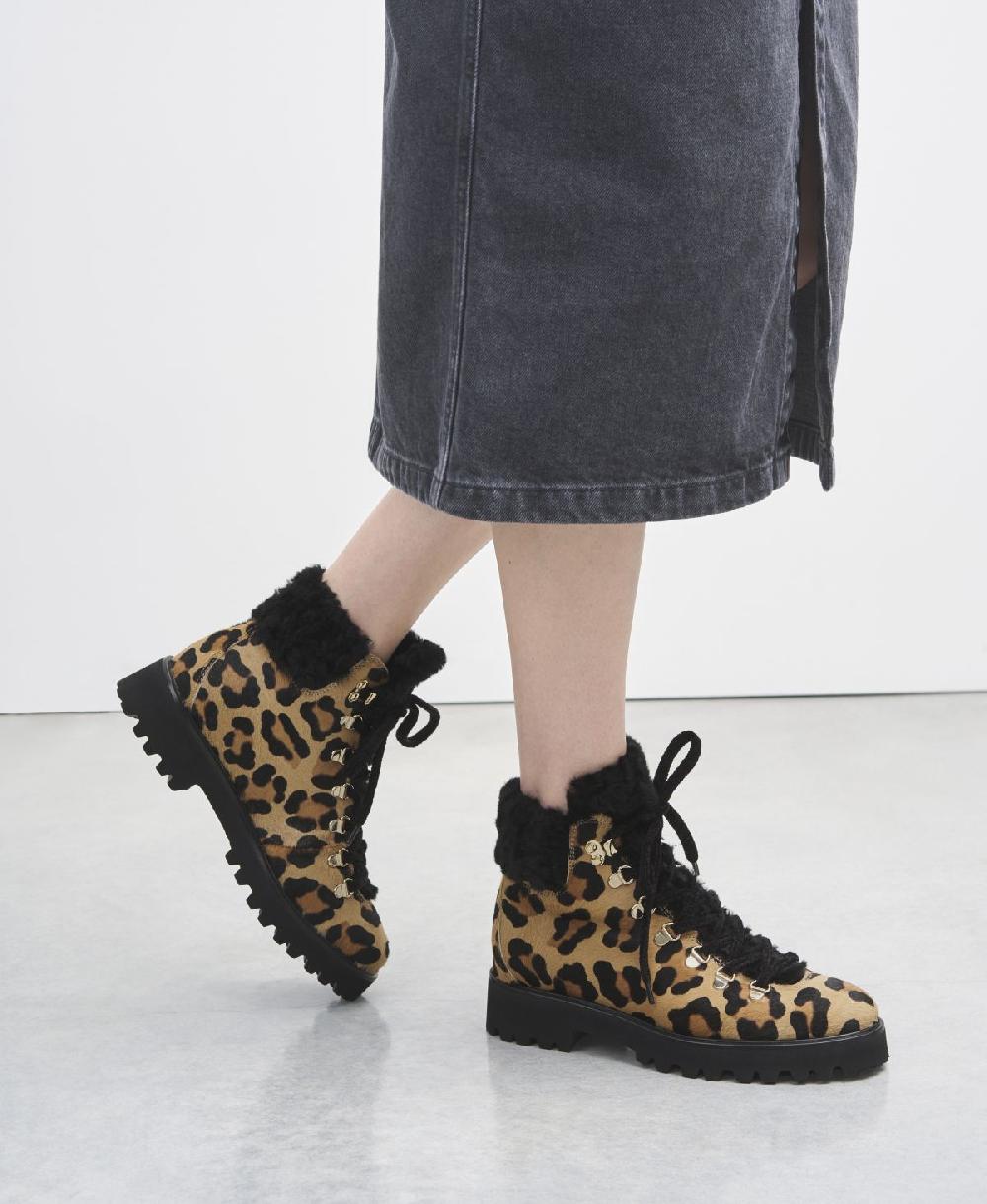 Agl Stivaletto con pelliccia Stampa leopard Goldie Mountain Nuova