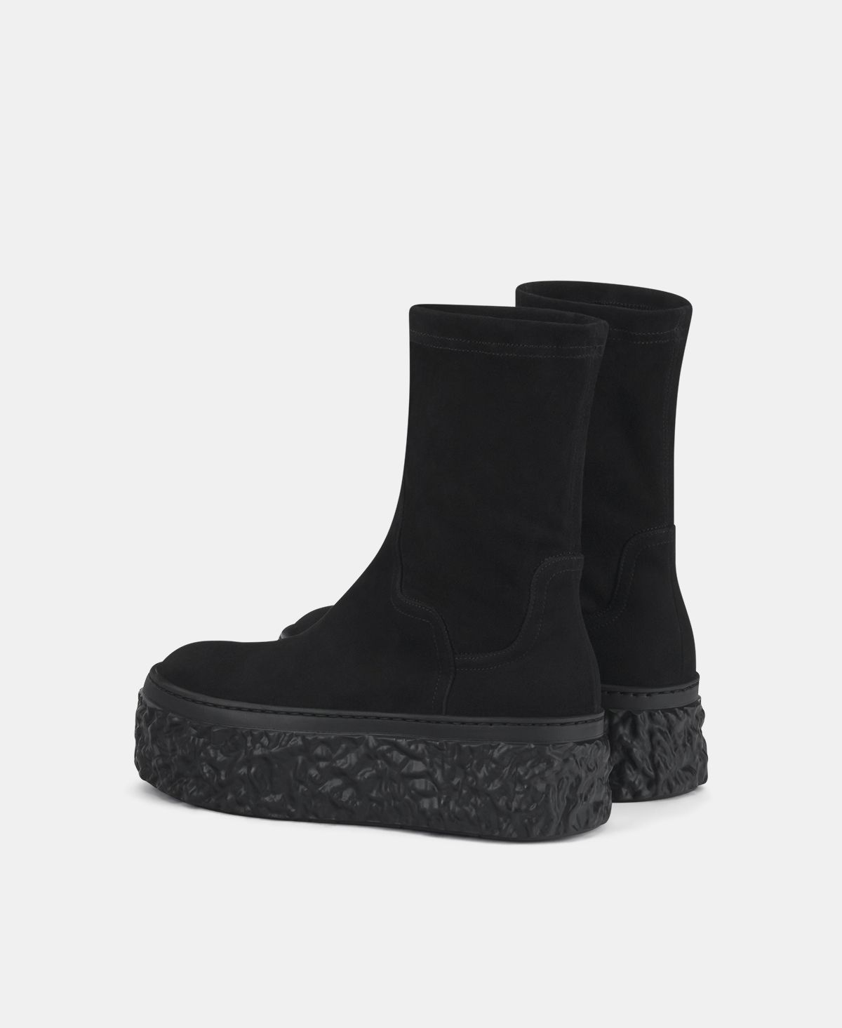 Agl Stivaletto in velour con platform Nero Magma Stretch Qualità Garantita