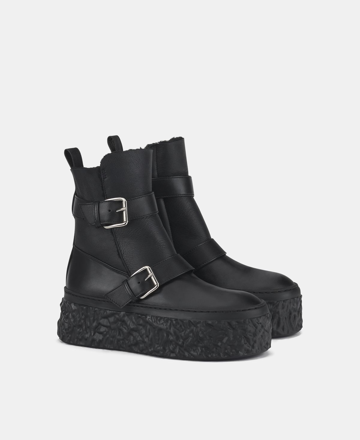 Agl Stivaletto con montone Nero Magma Biker Consegna Veloce