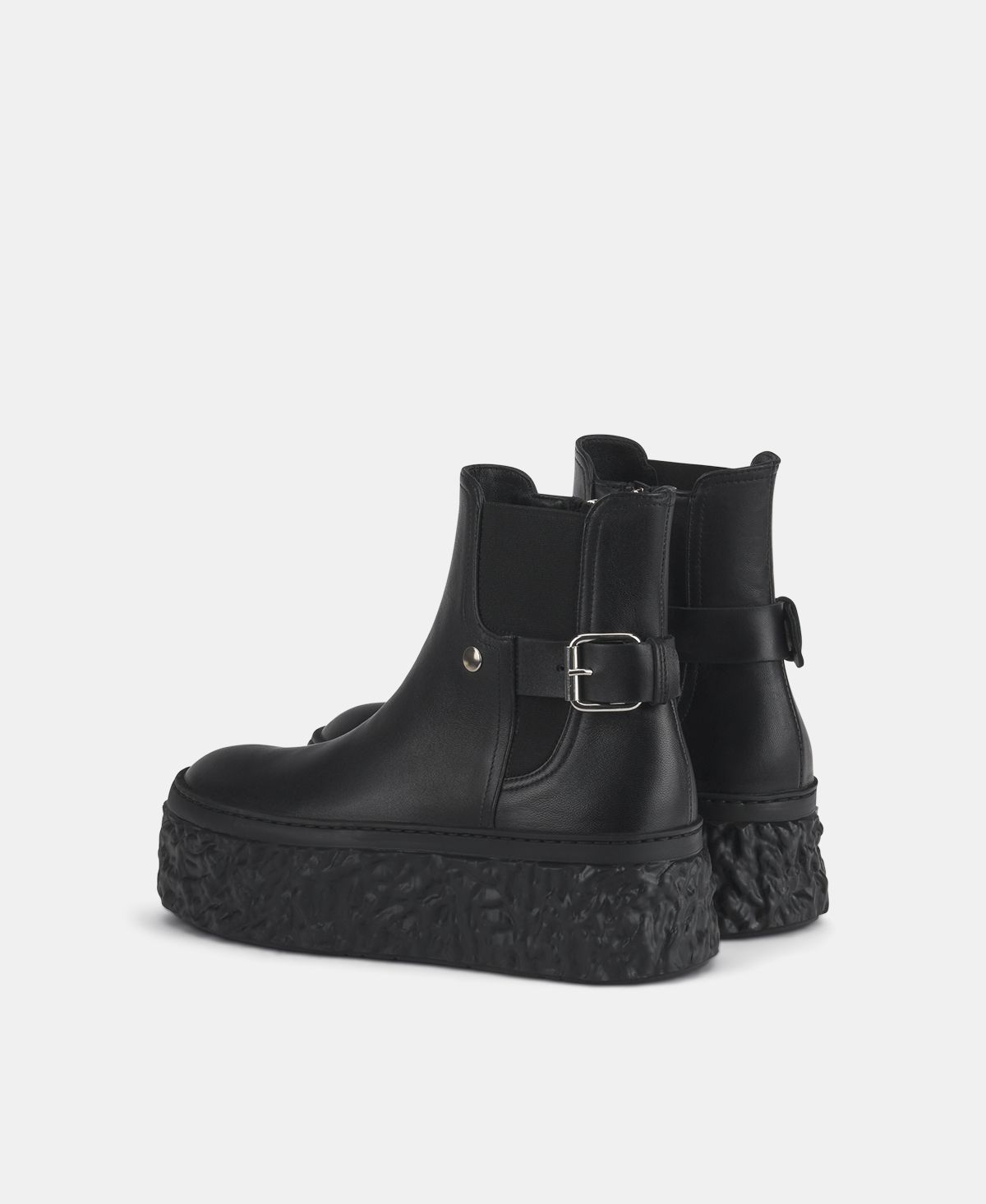 Agl Stivaletto in pelle con platform Nero Magma Biker Promozione Limitata