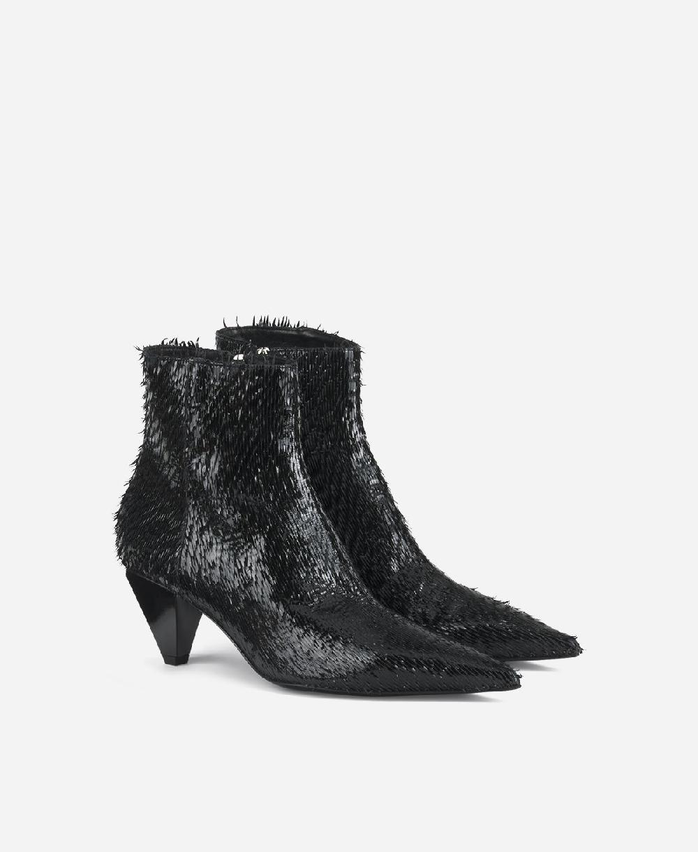 Agl Stivaletto in pelle Nero Knife Bootie Vendita Calda