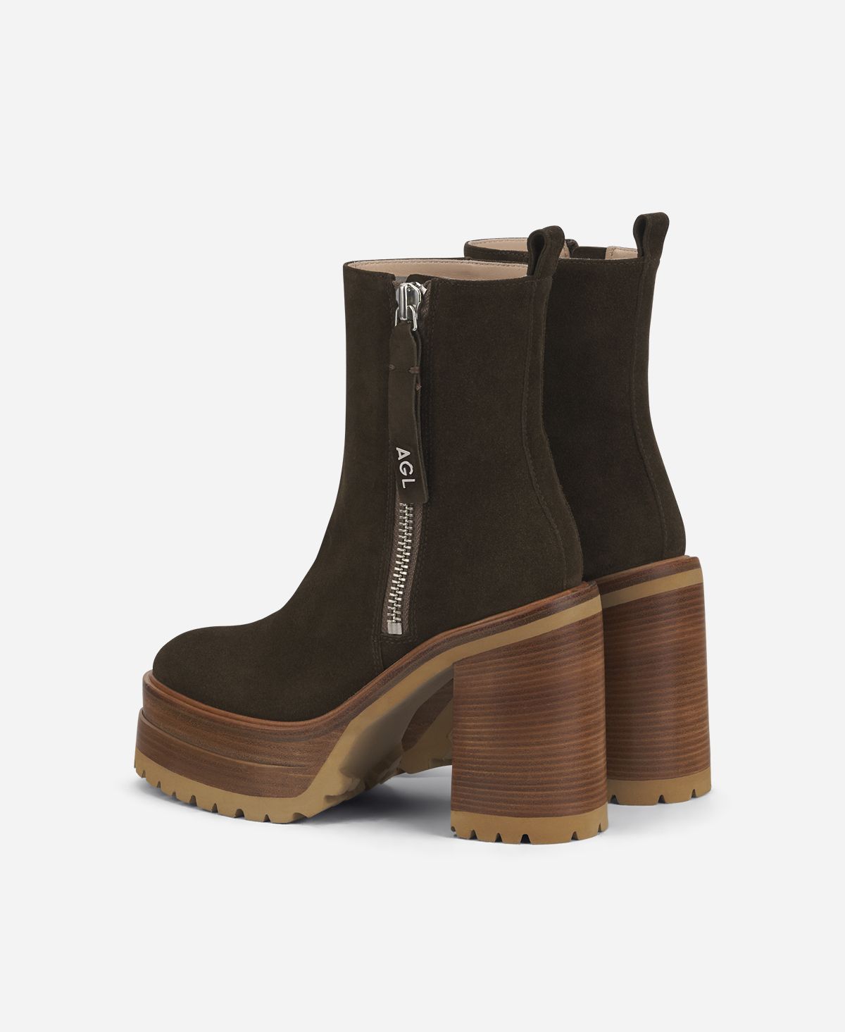 Agl Stivaletto con zip e plateau Brown Tora Negozio