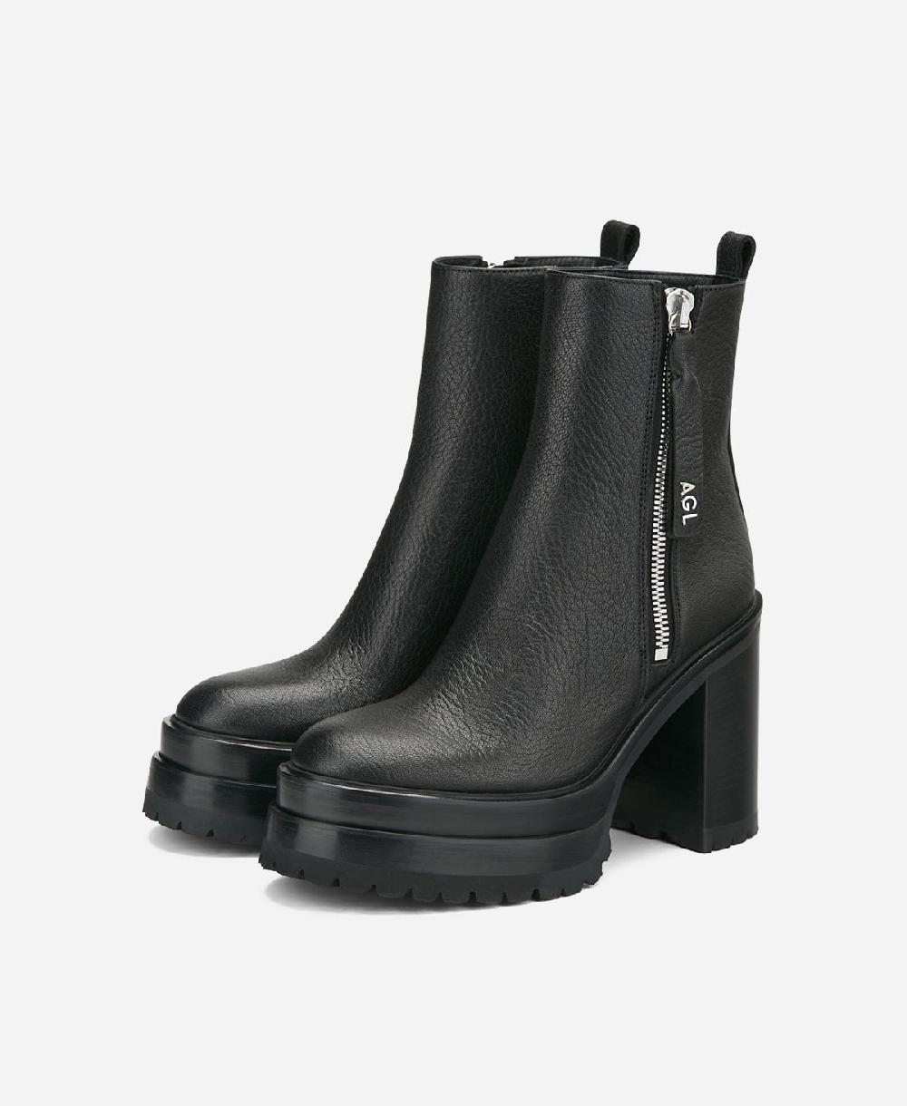 Agl Stivaletto in pelle Nero Tora In Saldo