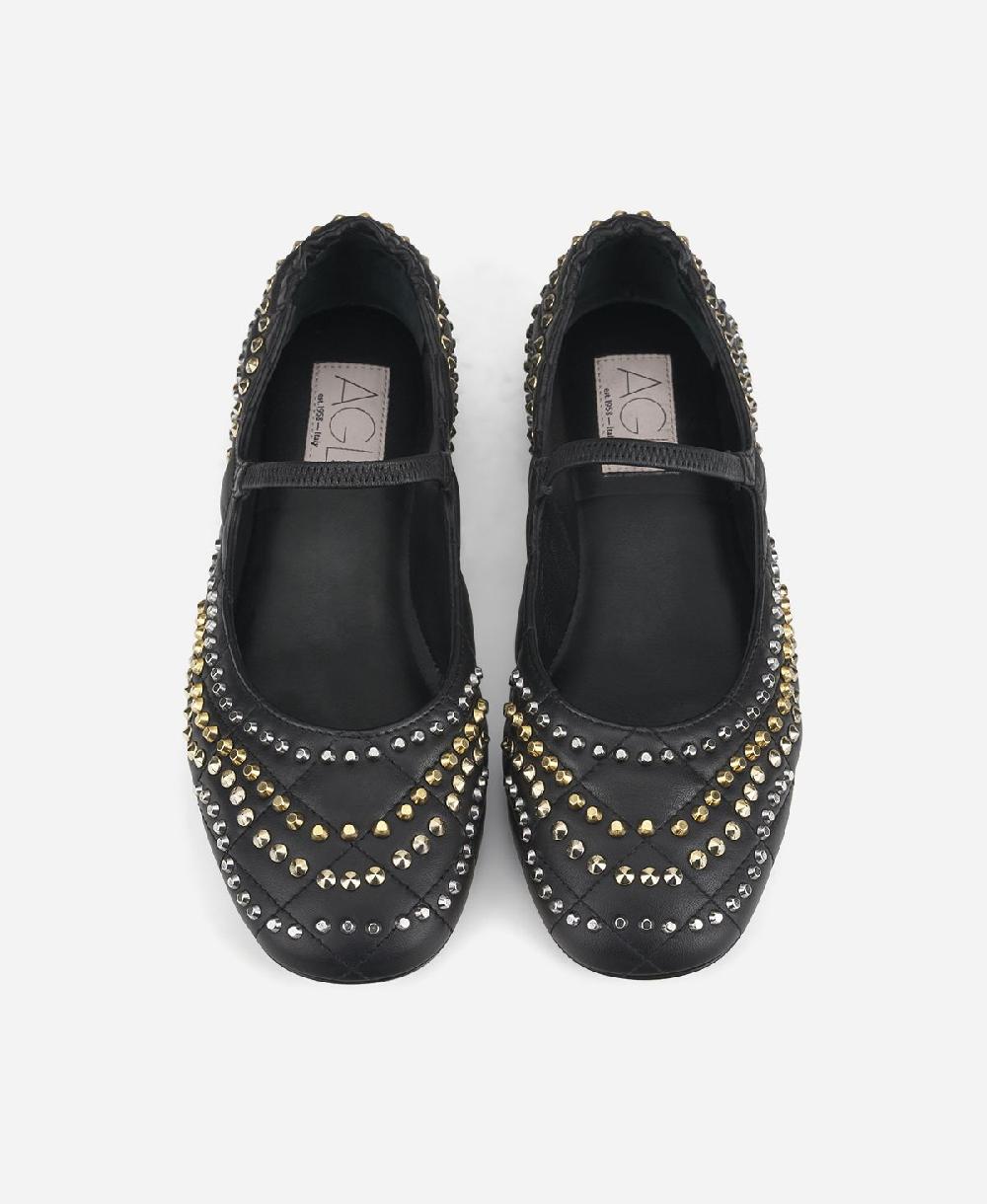 Agl Ballerina con borchie Nero Iris Studs Moda
