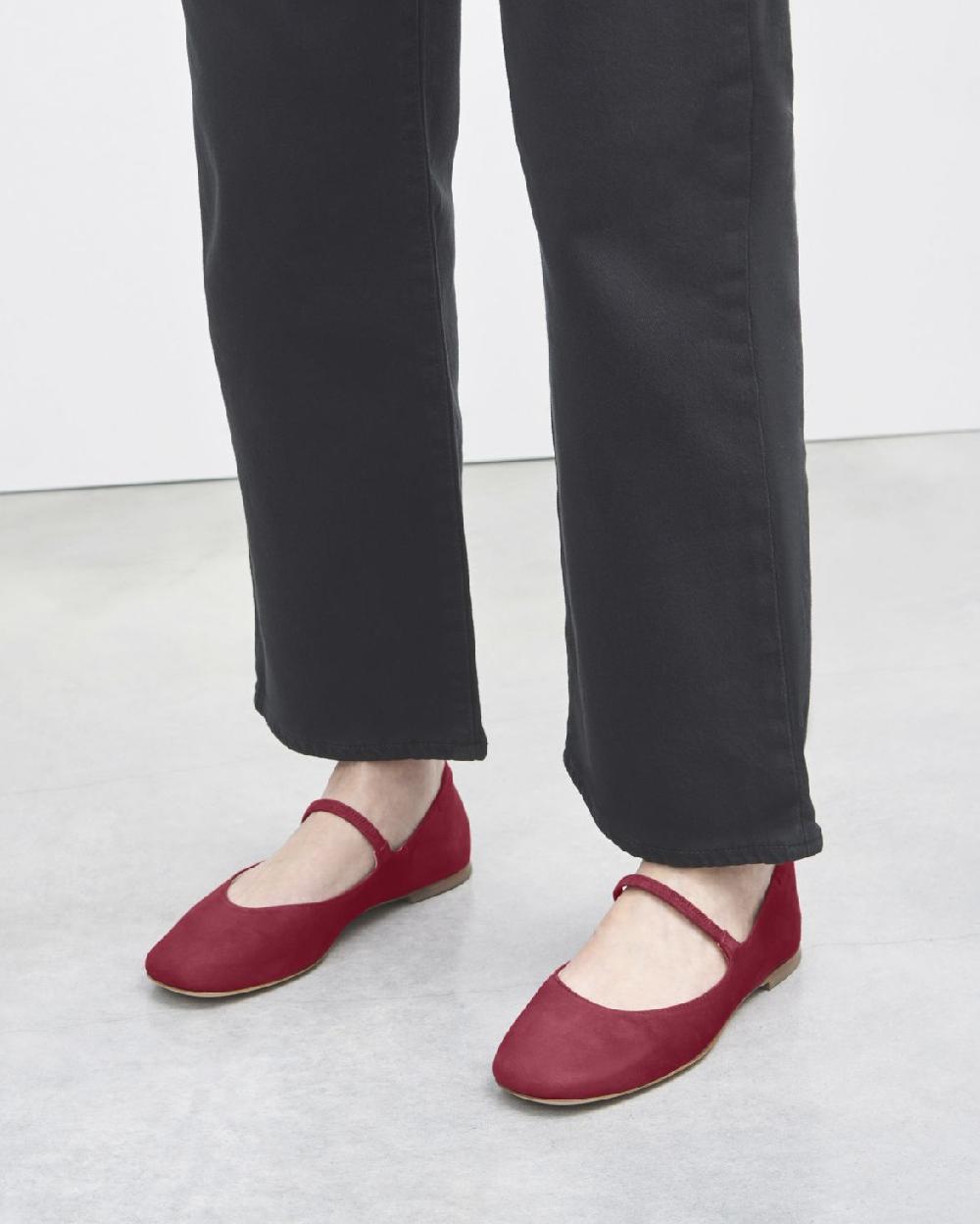 Agl Ballerina in velour Rosso Iris Italia