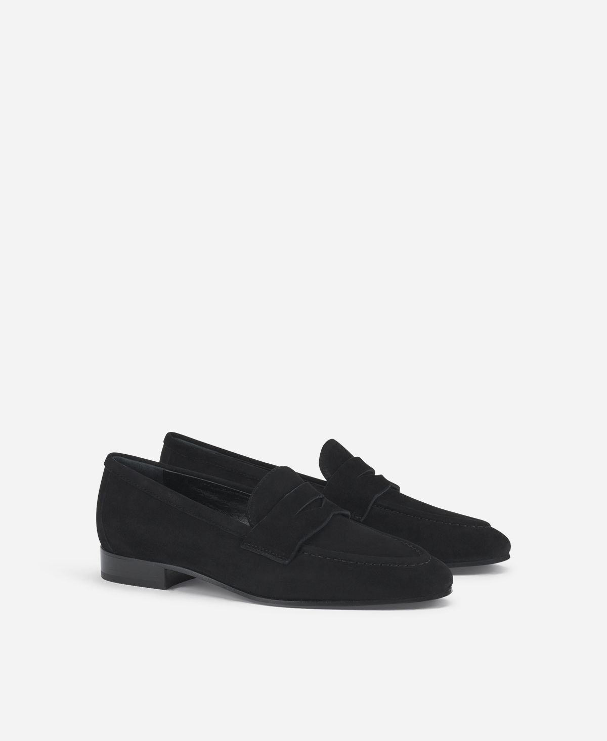 Agl Loafer in velour Nero Costanza Stitch In Linea