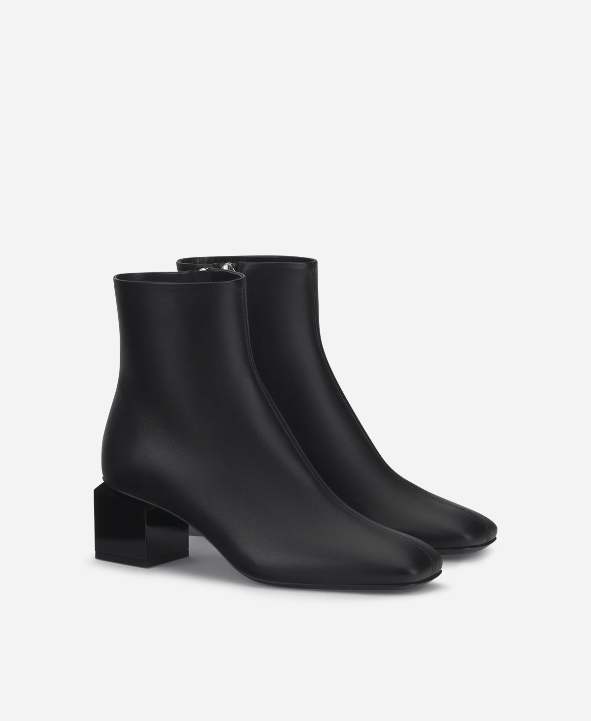 Agl Stivaletto in pelle con tacco cubico Nero Angie Pure Novità