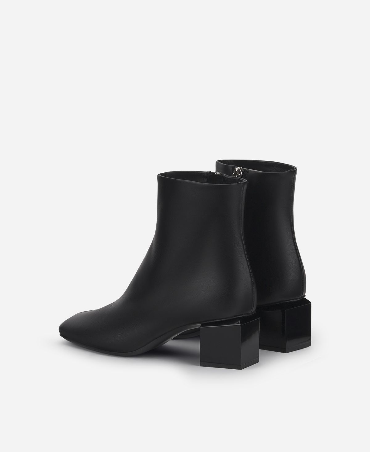 Agl Stivaletto in pelle con tacco cubico Nero Angie Pure Novità