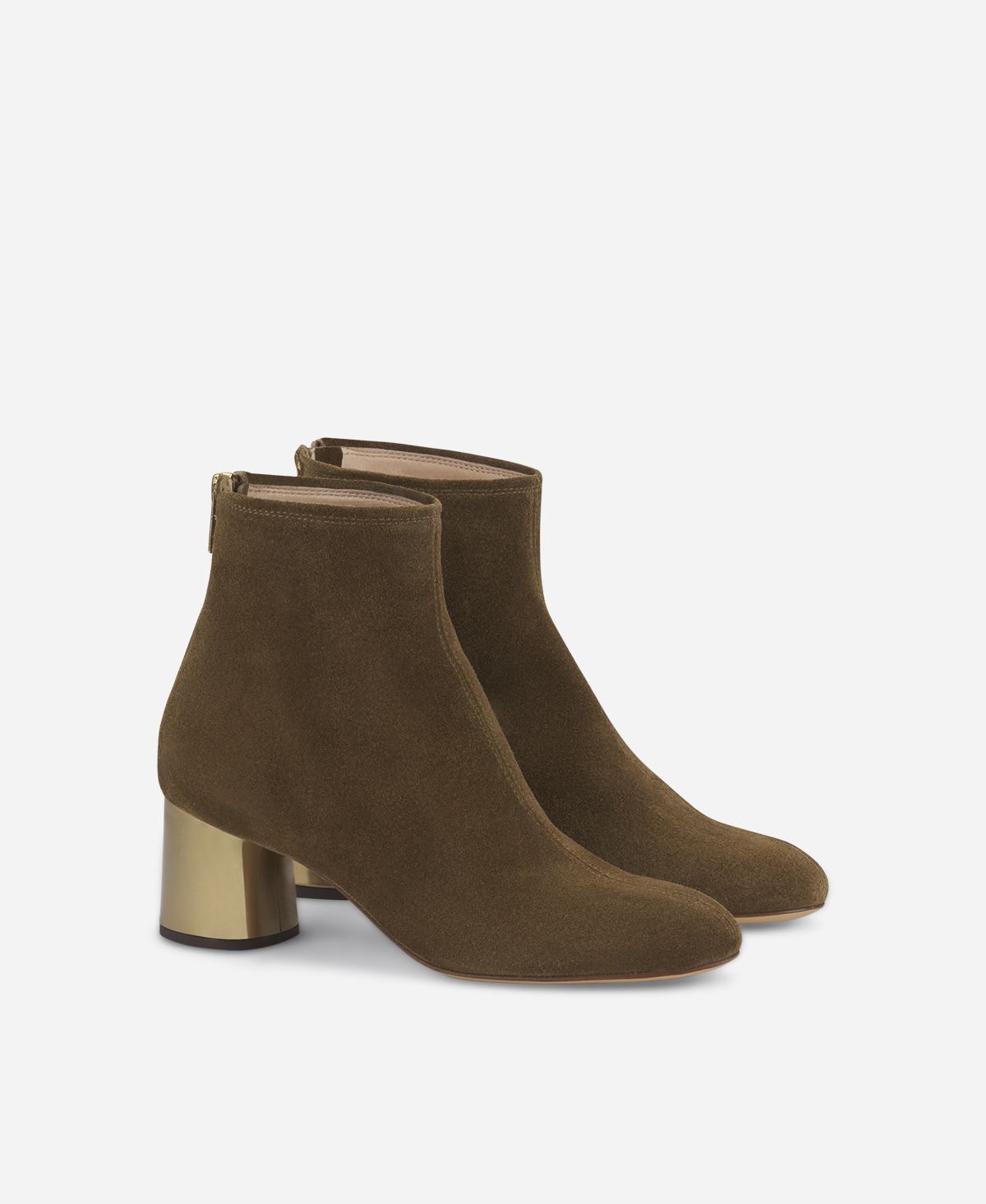 Agl Stivaletto in velour con tacco Verde Veta Precious Sconto