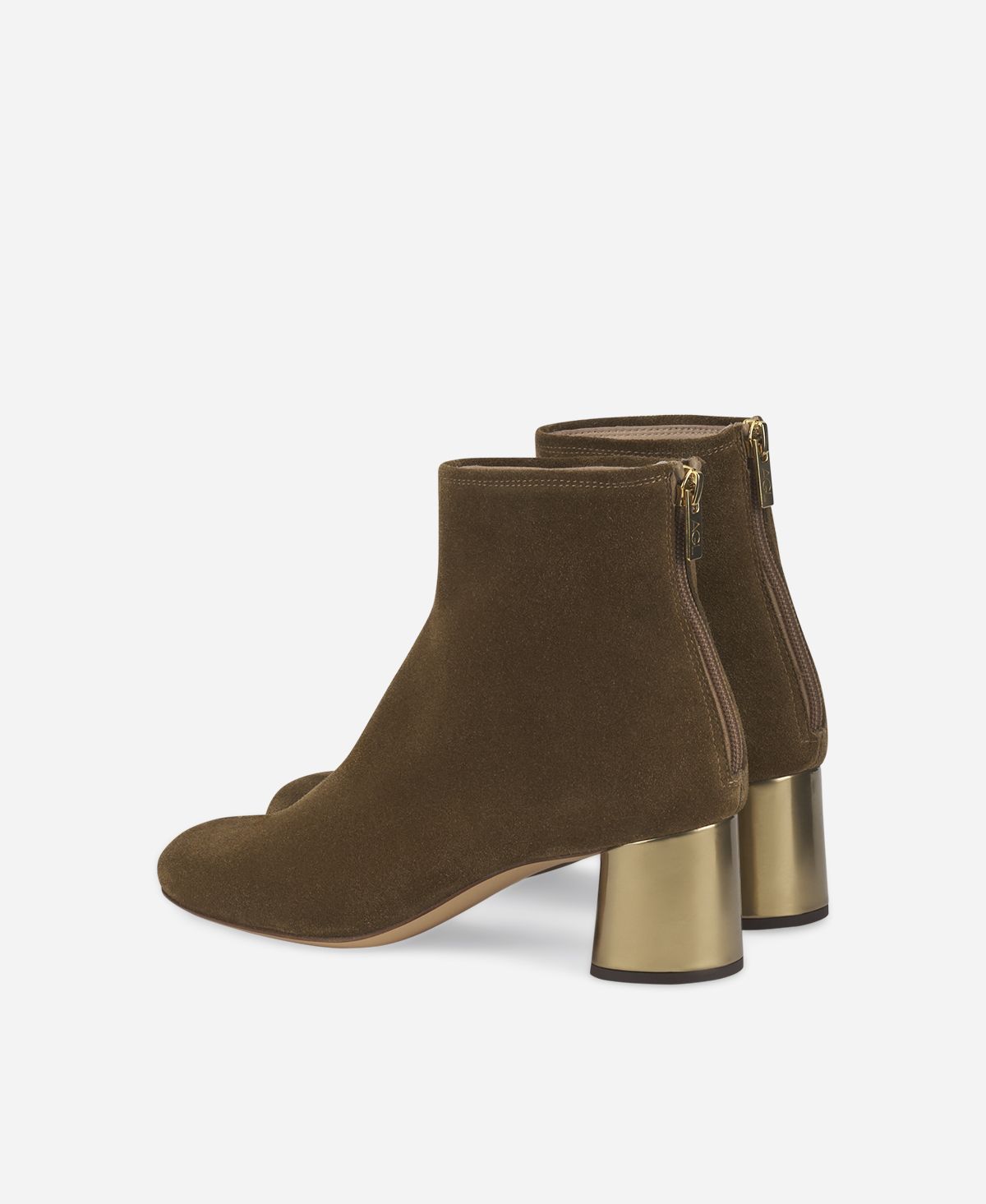 Agl Stivaletto in velour con tacco Verde Veta Precious Sconto