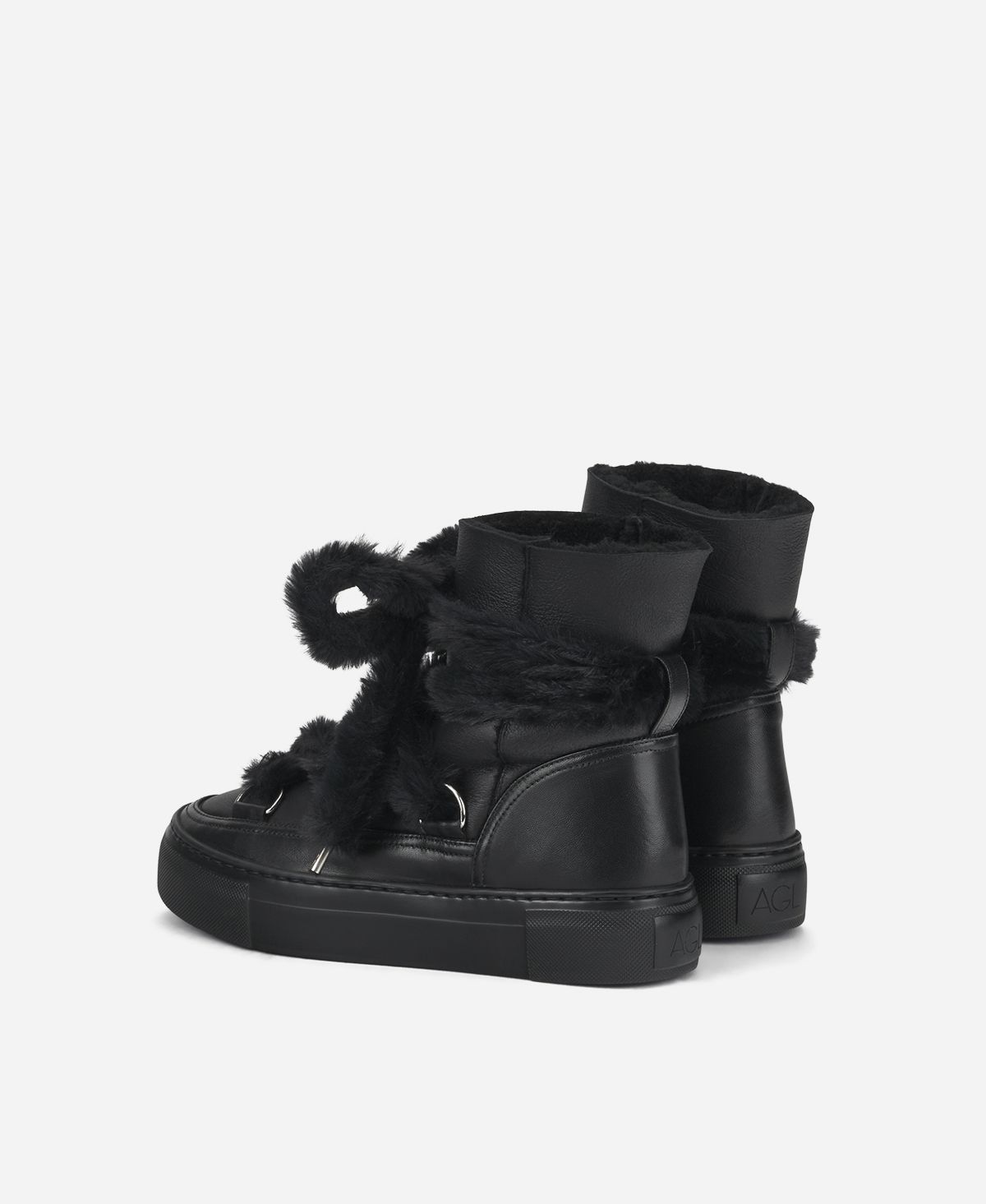 Agl Sneaker stivaletto con pelliccia Nero Kate Nuova