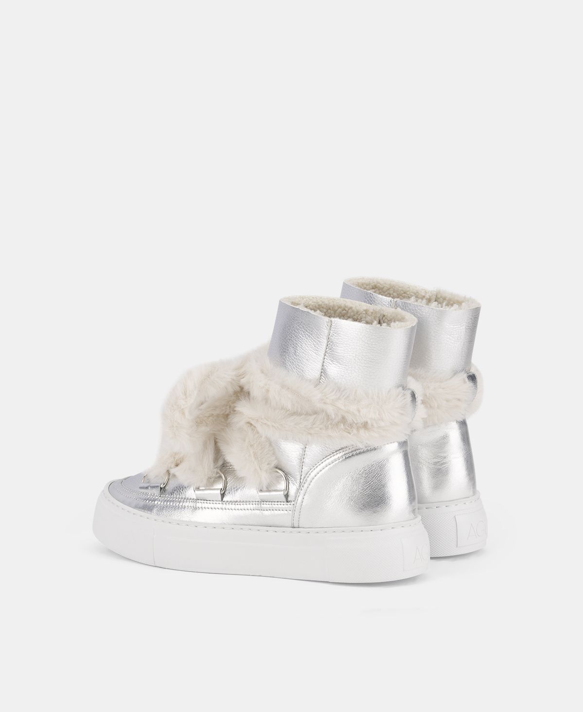Agl Sneaker stivaletto con pelliccia Argento Kate Moda
