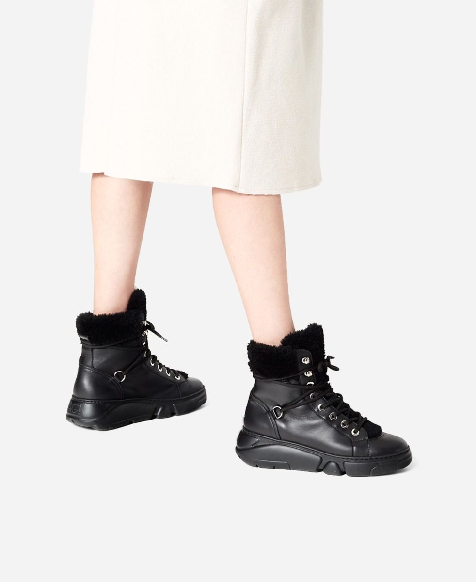 Agl Sneaker con montone Nero GISELLE Italy