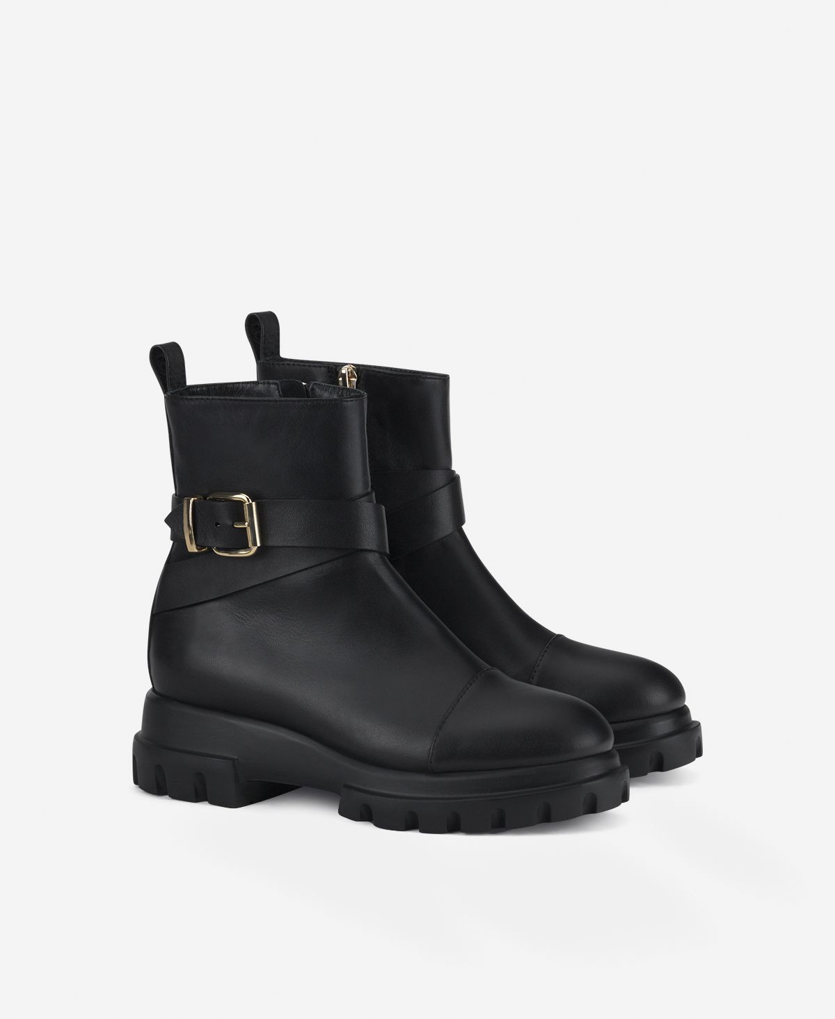 Agl Stivaletto con fibbia Nero Chunky Strap Fino al 55% di sconto