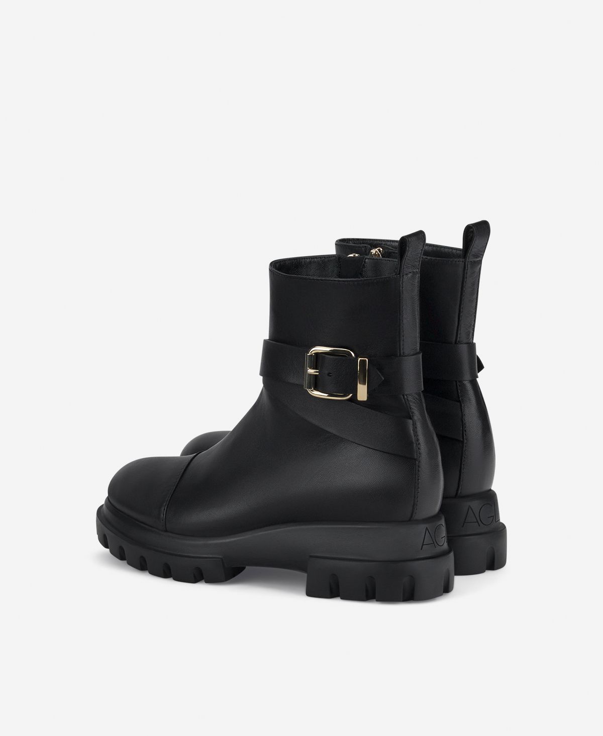 Agl Stivaletto con fibbia Nero Chunky Strap Fino al 55% di sconto