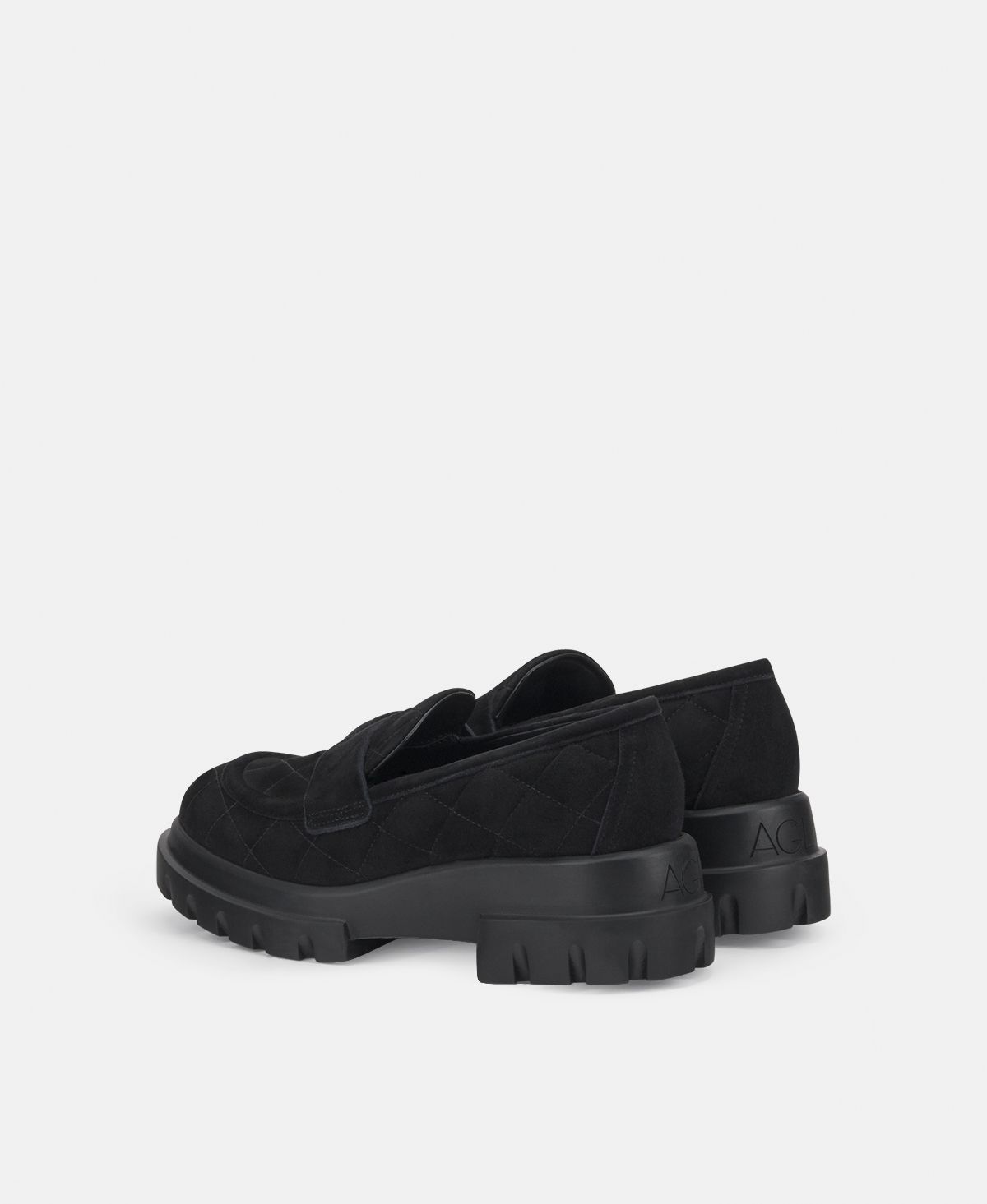 Agl Mocassino in velour Nero Celeste Matelassé Promozione