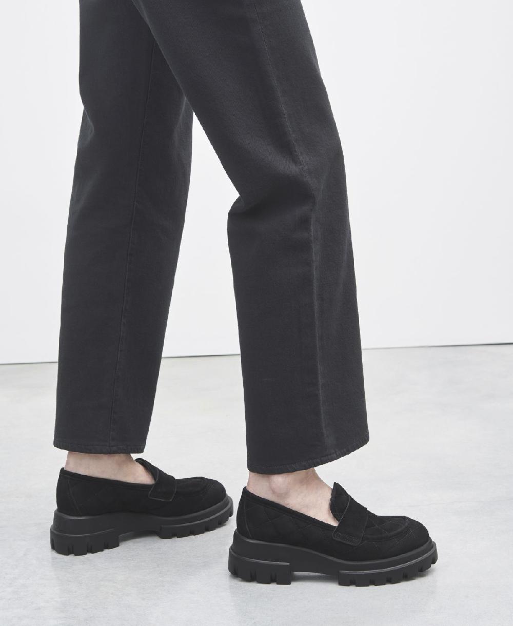 Agl Mocassino in velour Nero Celeste Matelassé Promozione