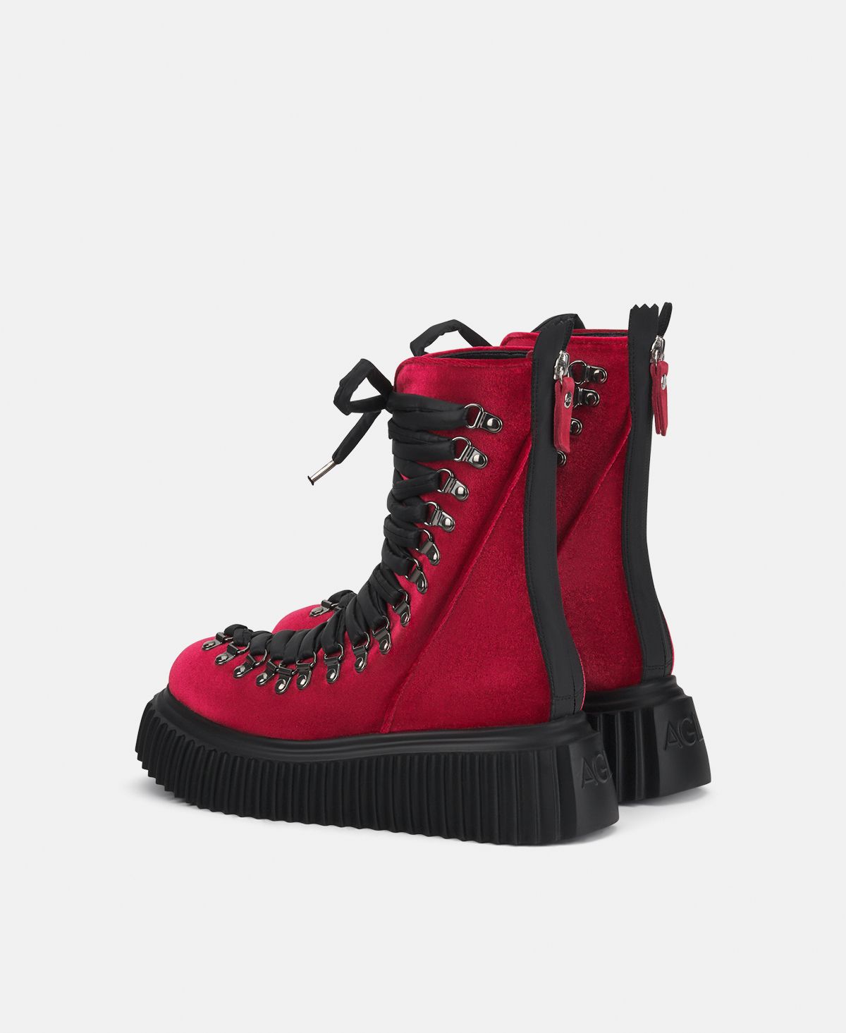 Agl Biker in pelle Rosso Dromo Velvet Pezzi Unici