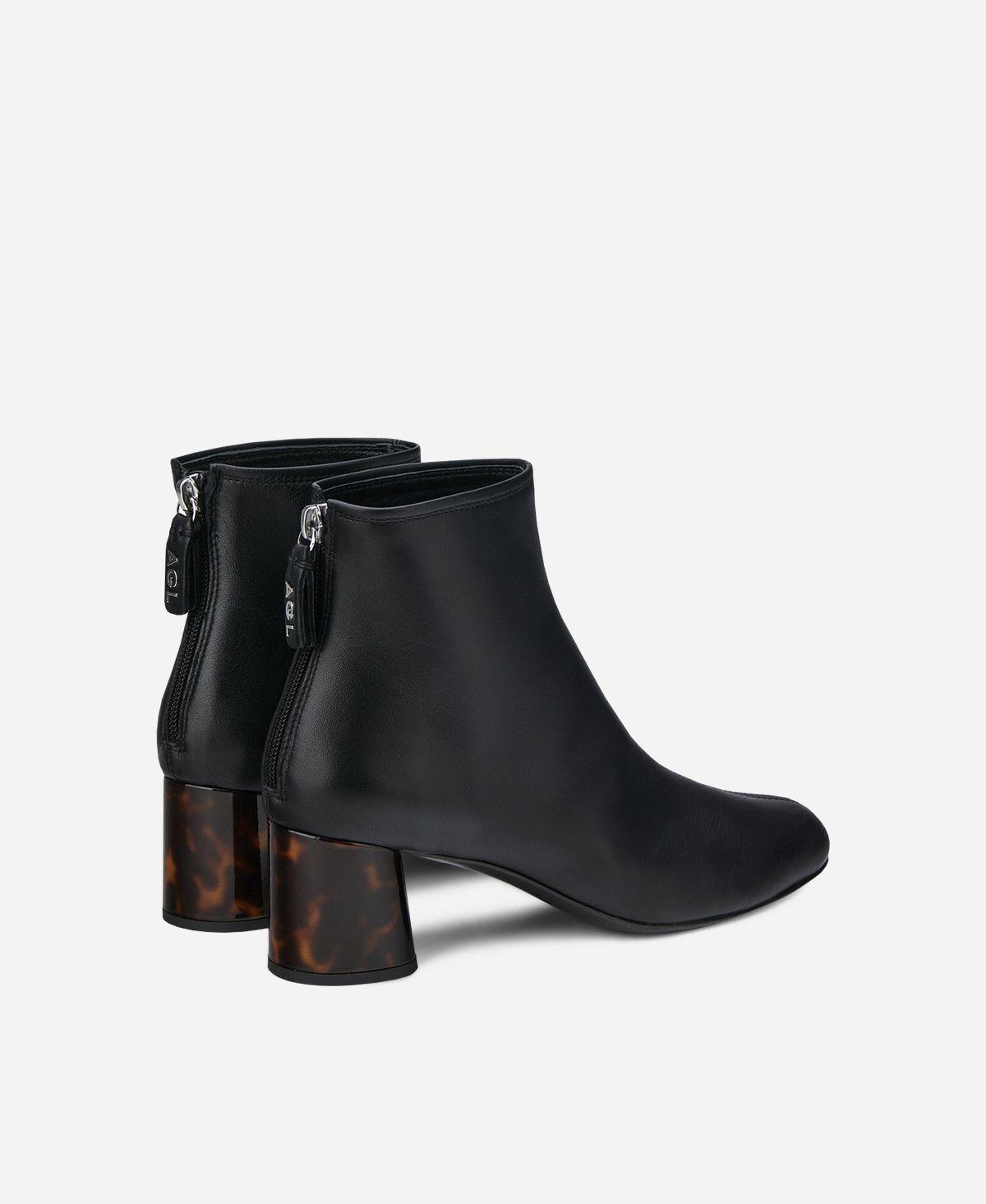 Agl Stivaletto in pelle con tacco Nero VETA PRECIOUS Italy