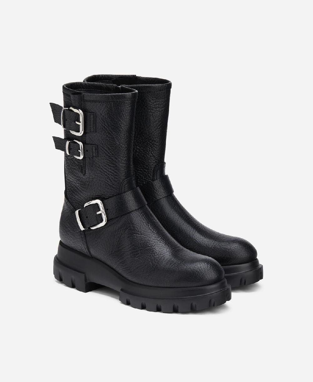Agl Anfibio in pelle Nero CHUNKY BIKER Affare Del Giorno