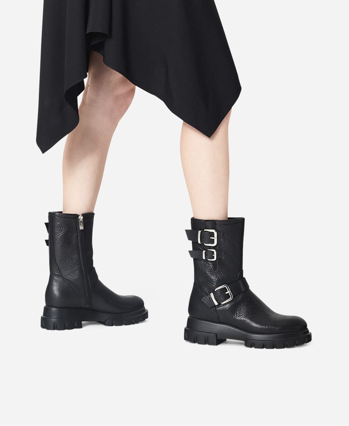 Agl Anfibio in pelle Nero CHUNKY BIKER Affare Del Giorno