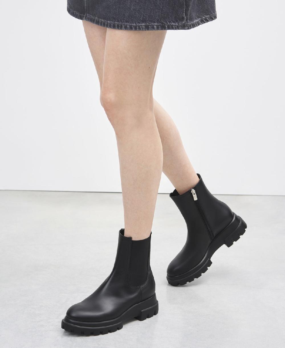 Agl Stivaletto in pelle Nero Chunky Beat Prezzo Ridotto