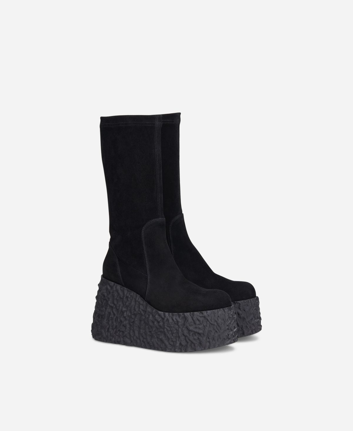 Agl Stivale in nappa stretch Nero velour LAVA STRETCH In Saldo