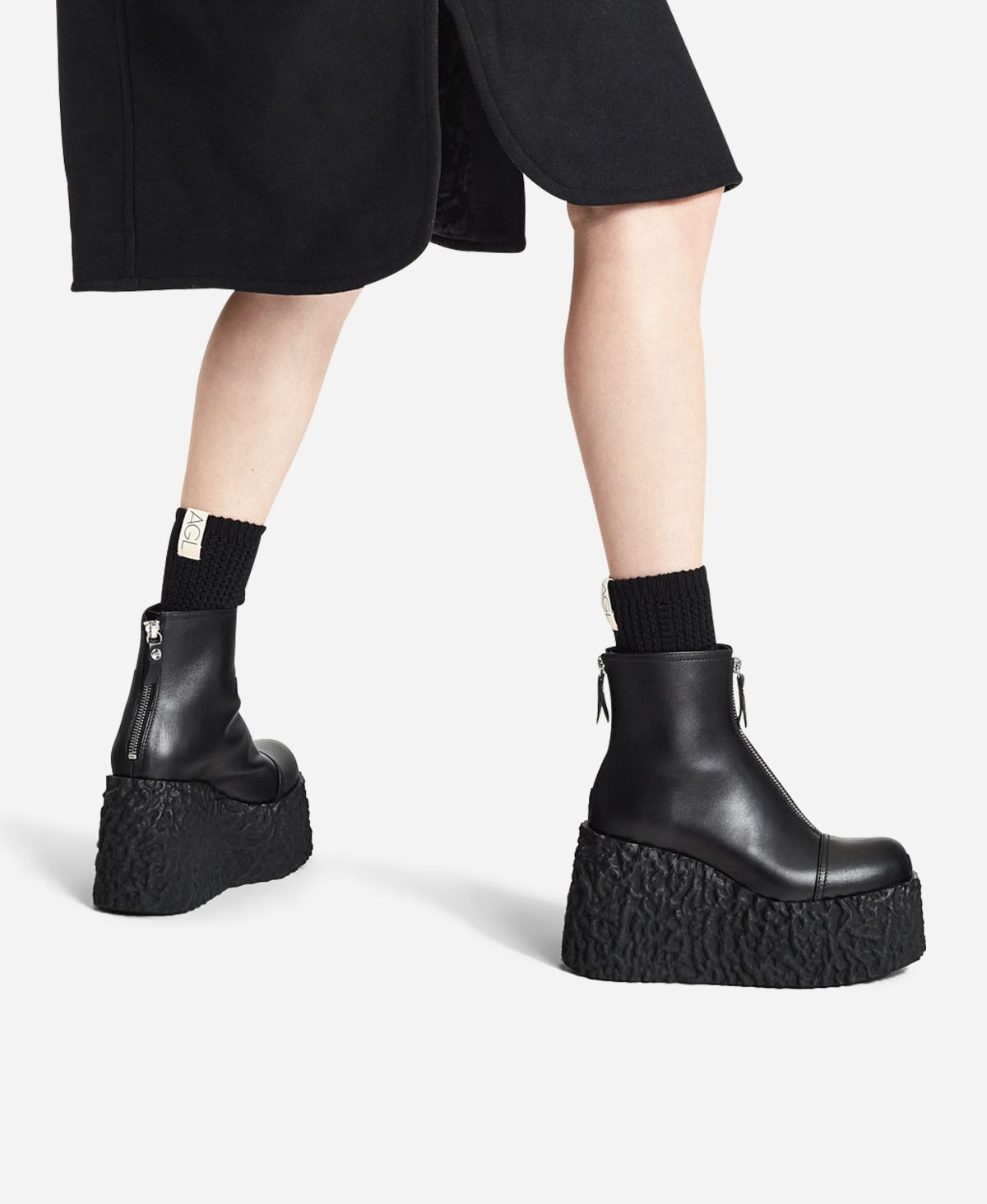 Agl Stivale in nappa stretch Nero LAVA Nuova
